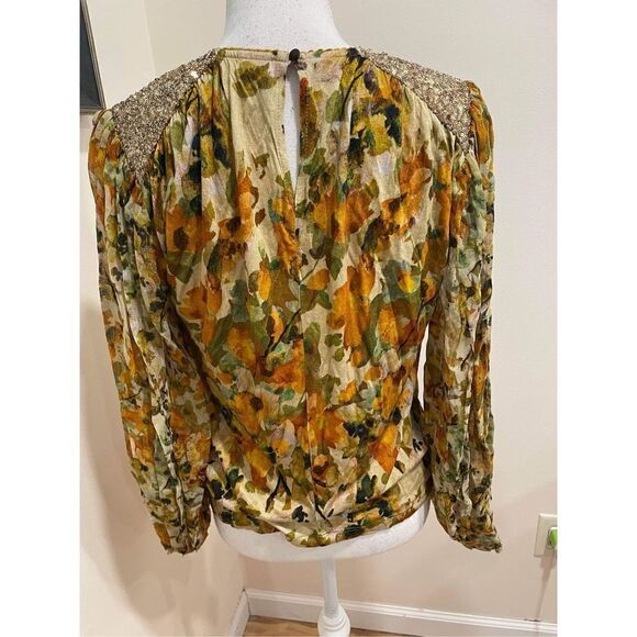 New Anthropologie x Bl-nk Sequin-Embellished Blouse Size S - Picture 6 of 11